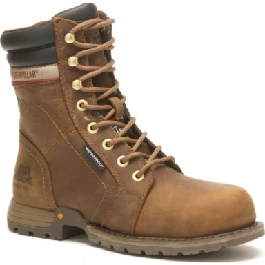 Caterpillar Womens Echo Waterproof Steel Toe Work Boot Brown