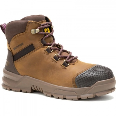 Caterpillar Womens Accomplice X Waterproof Steel Toe Work Boot Brown