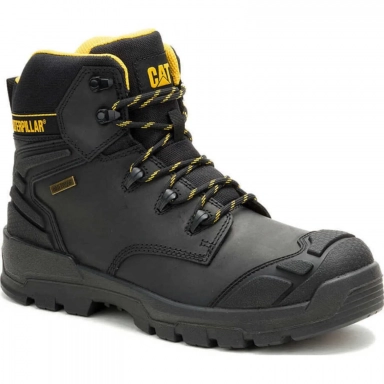 Caterpillar Mens Striver Xl 6 Steel Toe Waterproof Black Work Boot