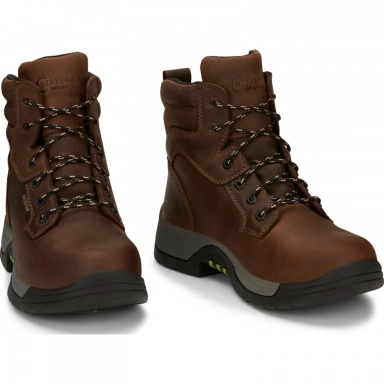 Chippewa Mens 6" Fabricator Waterproof Comp Toe Work Boot Tawny Brown