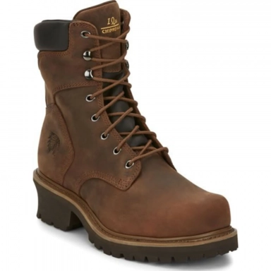Chippewa Mens 8 Hador Steel Toe Logger Work Boot