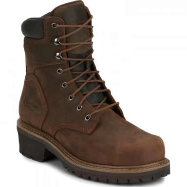 Chippewa Mens 8" EH Steel Toe Logger Tough Bark