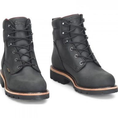 Chippewa Mens 6" Waterproof EH Work Boot Black