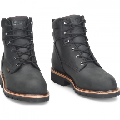 Chippewa Mens 6" Waterproof EH Insulated Steel Toe Work Boot Black