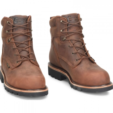 Chippewa Mens 6" Waterproof EH Steel Toe Insulated Work Boot Black