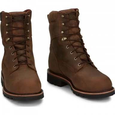 Chippewa Mens 8" Waterproof Insulated EH Steel Toe Work Boot Bay Apache