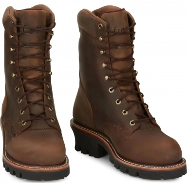 Chippewa Mens 9" Waterproof Insulated EH Super Logger Bay Apache