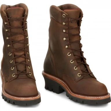 Chippewa Mens 9" Waterproof EH Super Logger Boot Apache