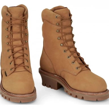Chippewa Mens 9" Waterproof Steel Toe Lace-Up Wheat