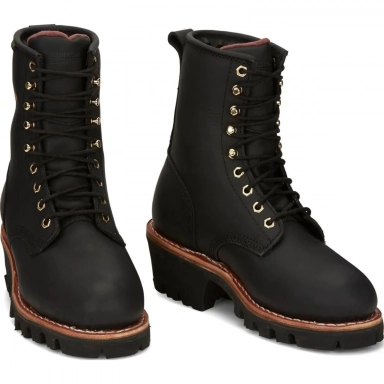 Chippewa Mens 8" Paladin Waterproof Insulated Steel Toe Logger Work Black