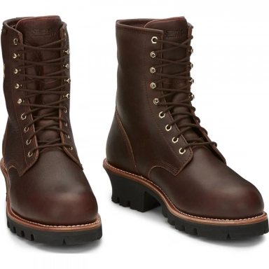 Chippewa Mens 8" Waterproof Insulated EH Steel Toe Logger Briar
