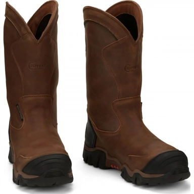 Chippewa Mens 12" Cross Terrain Waterproof Nano Comp Toe Work Boot Bourbon Brown