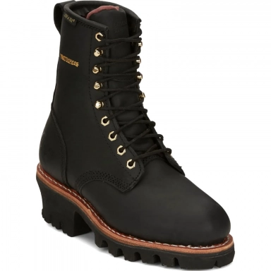 Chippewa Womens 8" Waterproof Insulated EH Steel Toe Logger Black Oiled