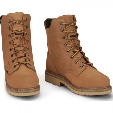 Chippewa Mens 8" Northbound Waterproof Insulated Steel Toe Lace Up Work Wheat