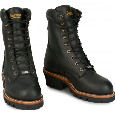 Chippewa Mens 9" Waterproof EH Insulated Steel Toe Super Logger Brown