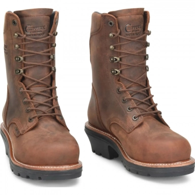 Chippewa Mens 9" Waterproof Nano Comp Toe Walnut