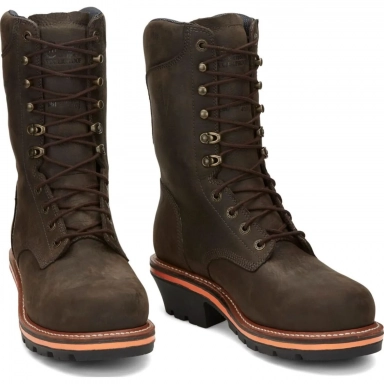 Chippewa Mens 10" Thunderstruck Waterproof Insulated Work Boot Brunette