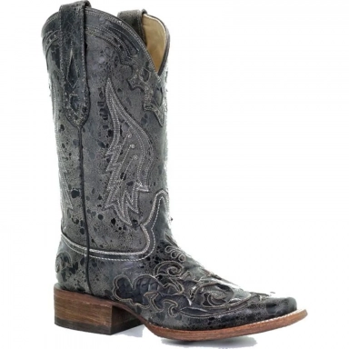 Corral Womens Fabiola Black Snake Inlay Western Boot