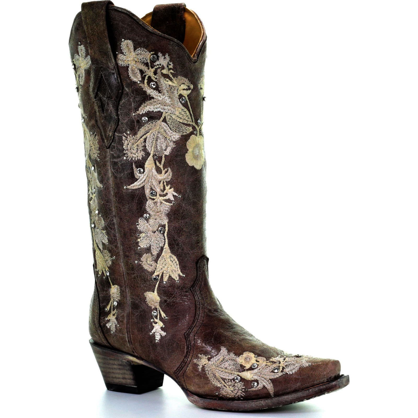 Shop Corral Womens Tobacco Studs And Flowered Embroidery And