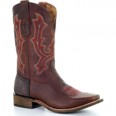 Corral Mens Brown Embroidery Square Toe Tyson Selection Boot A3699