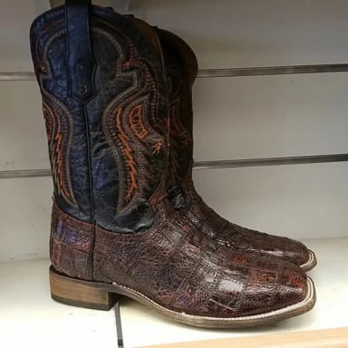 Corral Mens Honey Fuscus Patchwork Wide Square Toe Cowboy Boot A3716