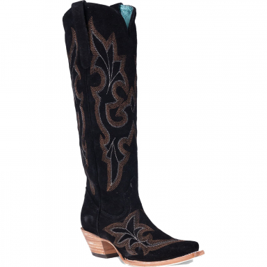 Corral Womens Black Suede Embroidery Tall Top Boot