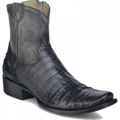 Corral Mens Navy Caiman Embroidery Narrow Square Toe Boot