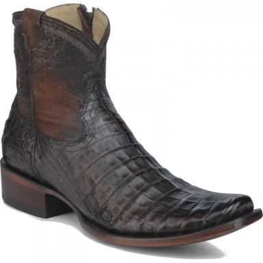 Corral Mens Chocolate Caiman Embroidery Narrow Square Toe Boot