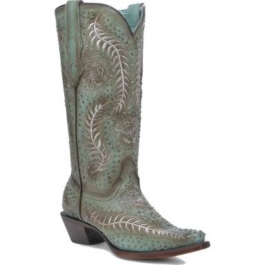 Corral Womens Turquoise Embroidery Studs Boot