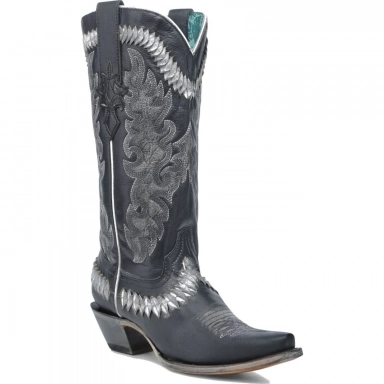 Corral Womens Black Embroidery Woven Boot