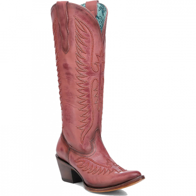 Corral Womens Coral Embroidery J Toe Boot