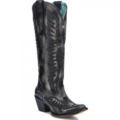 Corral Womens Black-Bone Embroidery J Toe Boot