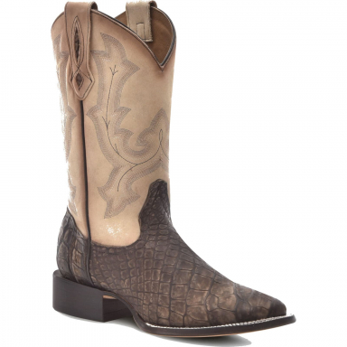 Corral Mens Capuchino-Sand Alligator Embroidery Wide Square Toe Boot