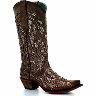 Corral Womens The Golden Luminary Western Boot Orix Glitter Inlay And Studs Western Boot C3331