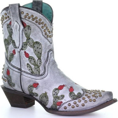 Corral Womens Black Nopal Embroidery Studs Ankle Boot C3526