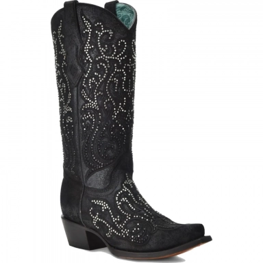 Corral Womens Black Embroidery Crystals Boot