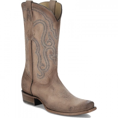Corral Mens Sand Embroidery Narrow Square Toe Boot
