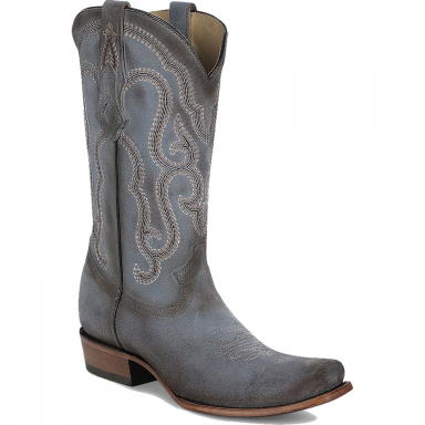 Corral Mens Blue Embroidery Narrow Square Toe Boot