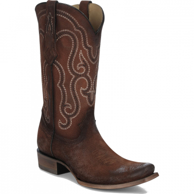 Corral Mens Brown Embroidery Narrow Square Toe Boot