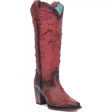 Corral Womens Red Python Embroidery Tall Top Narrow Toe Boot