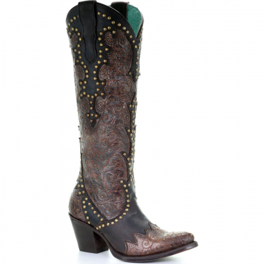 Corral Womens Testa Embroidery Studs Cowgirl Boot E1457