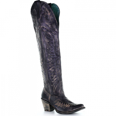 Corral Womens Black Embroidery Tall Top Cowgirl Boot E1506