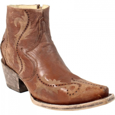 Corral Womens Brown Laser Ankle Western Boot G1380