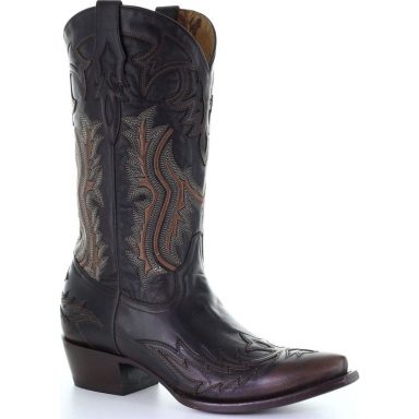 Corral Mens Brown Embroidery Overlay Cowboy Boot G1492