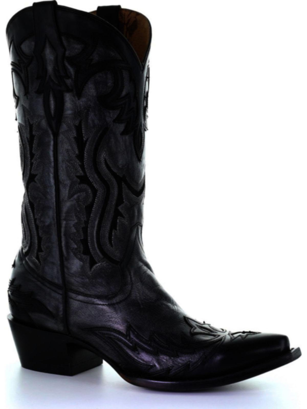 Shop Corral Mens Black Embroidery Overlay Cowboy Boot G1493 | Save Now ...