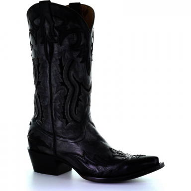 Corral Mens Black Embroidery Overlay Cowboy Boot G1493