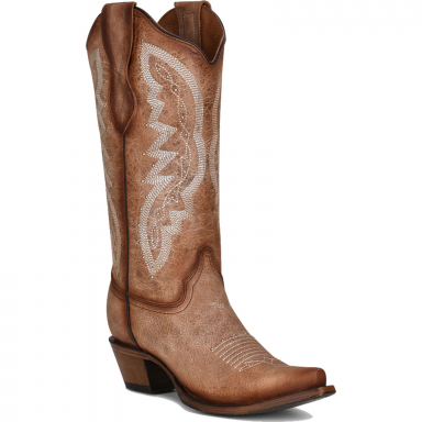 Corral CircleG Womens Brown Embroidery Studs Snip Toe Boot