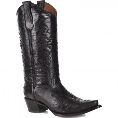 Corral Womens CircleG Black-Black Cross Embroidery Boot