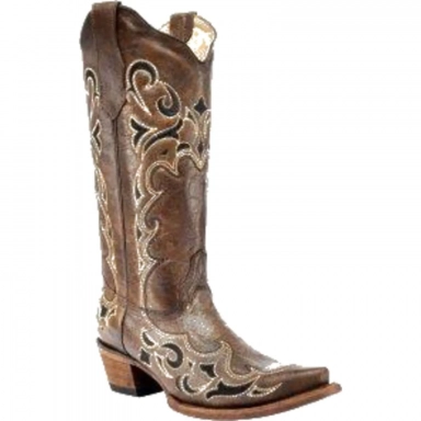 Corral Womens CircleG Brown Black Side Embroidery Boot