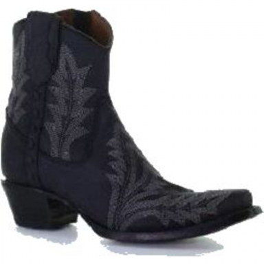 Corral CircleG Womens Black Embroidery Zipper Ankle Boot
